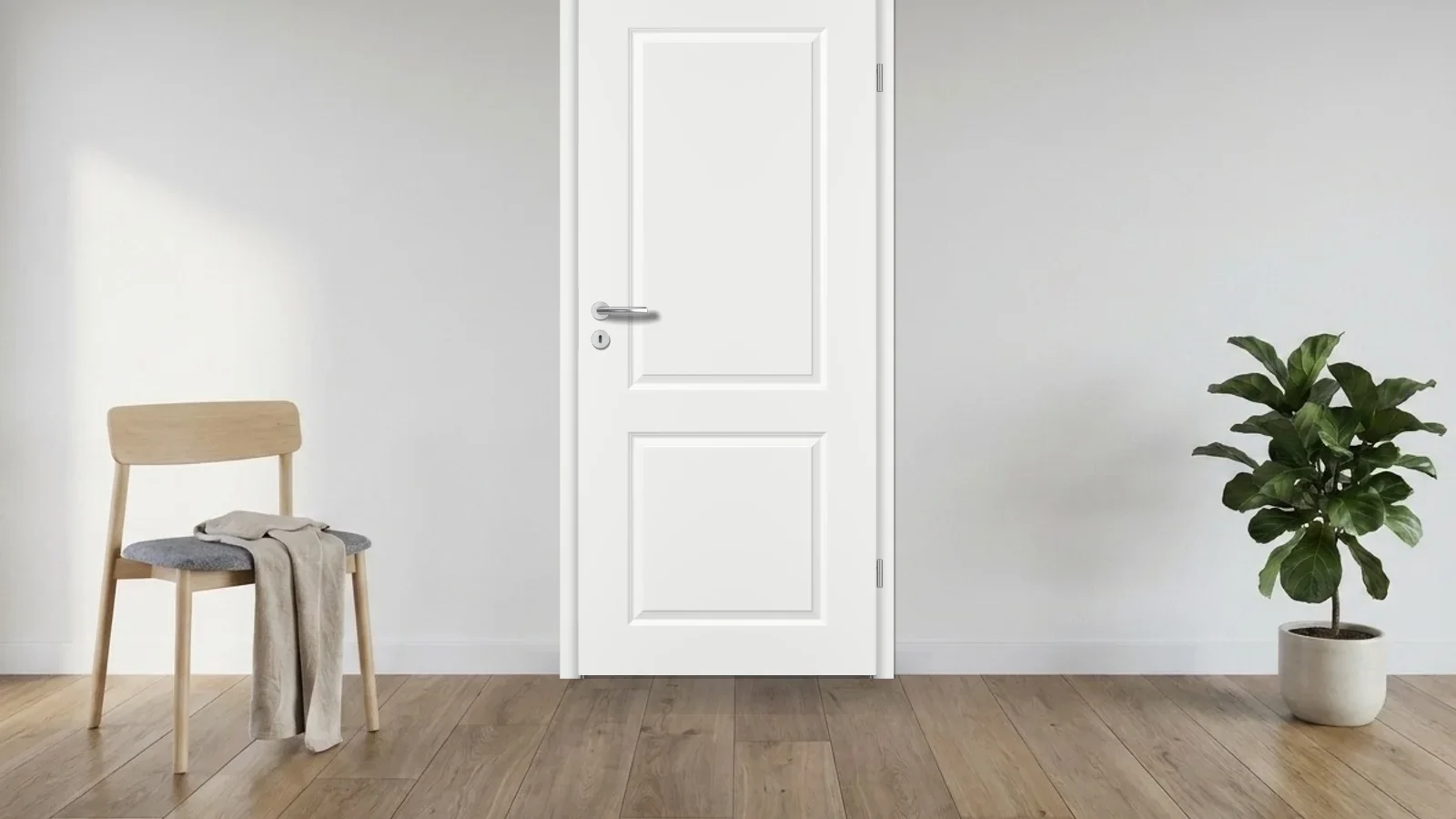 Innentür in einem hellen Wohnflur — der Türen-Showroom